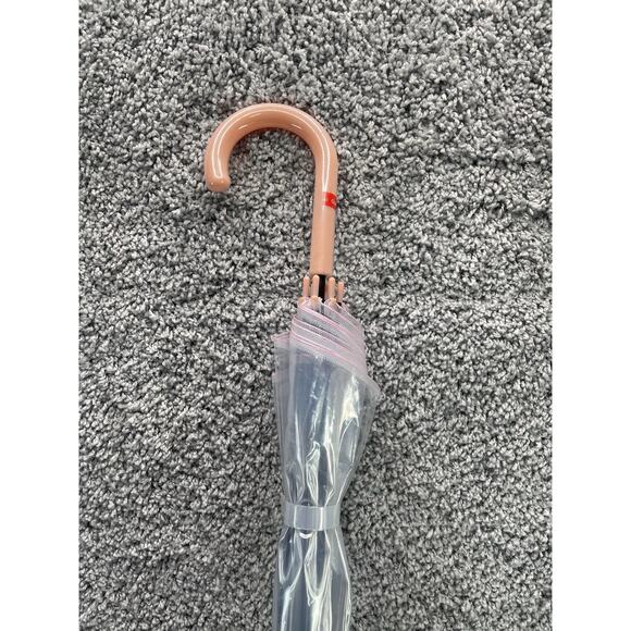 Large Transparent Clear See Through Umbrella With Pink Handle Brand New - Picture 8 of 10